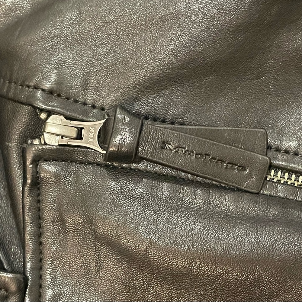 Mackage Kenya, black Leather Biker moto Jacket - Picture 8 of 13